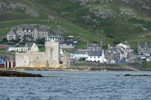 Castlebay village with Kisimul Castle in the foreground