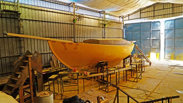 Indian skipper Abhilash Tomy will be racing a replica of Sir Robin Knox-Johnston’s Suhaili. Credit: Abhilash Tomy/PPL Photo Agency