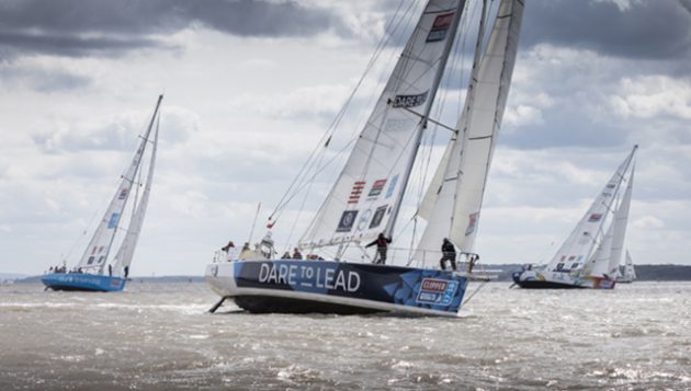 Clipper round-the-world yacht race start. Credit: onEdition