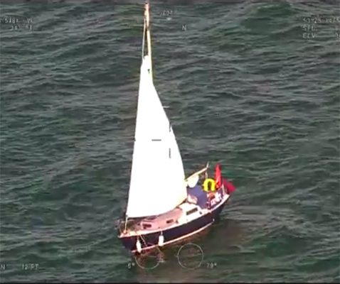 Coastguard helicopter locates disorientated sailor after storm