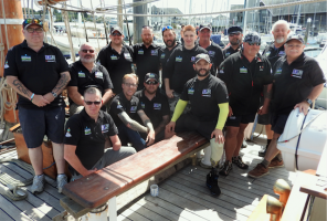 Crew of the tall ship, Spirit of Falmouth who took part in the Turn to Starboard Round Britain challenge