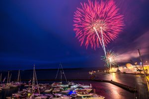 Fireworks light up the skies during the Poole Harbour Boat Show