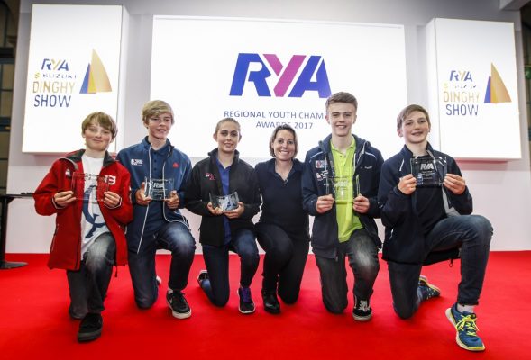 Young sailors and boaters with their RYA awards