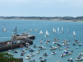 Boats racing in Grouville, Jersey