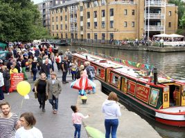 People taking part in the Angel Canal Festival
