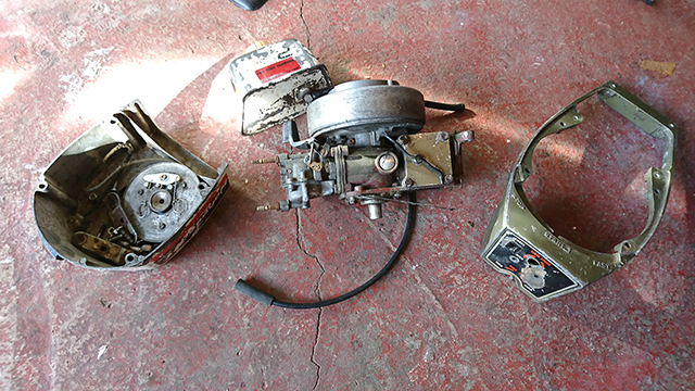 Unused petrol engine parts