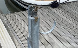 A water standpipe at a marina