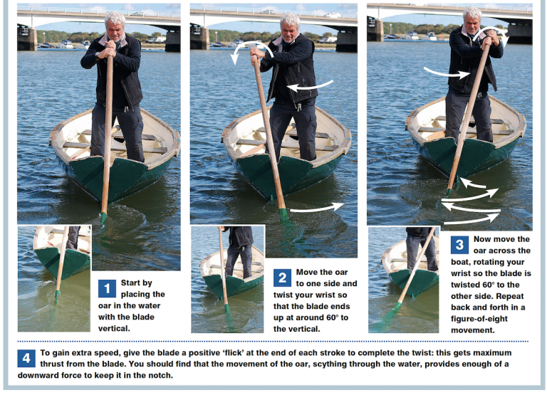 Sculling a useful skill for any dinghy owner using just one oar over
