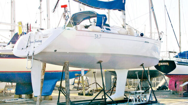 A boat out of the water