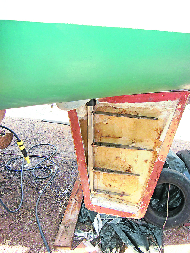 inside of boat rudders