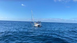 Oceanis 393 sinks off Portugal after orcas pulled off the rudder. Credit: Augustin Drion