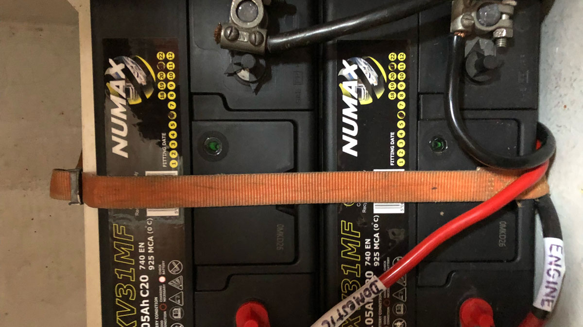 The marine alternator on Paul Farr's boat charges two batteries