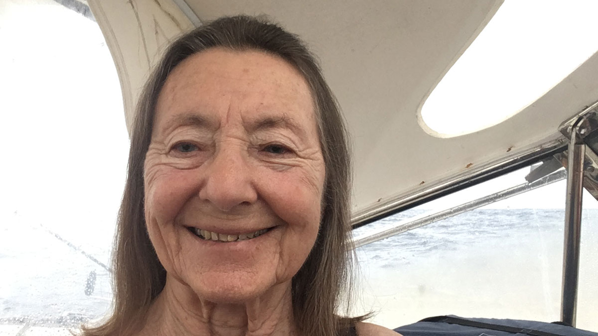 Jeanne Socrates selfie on her boat
