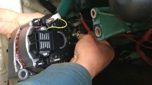 The marine alternator had to be removed so the problem could be found