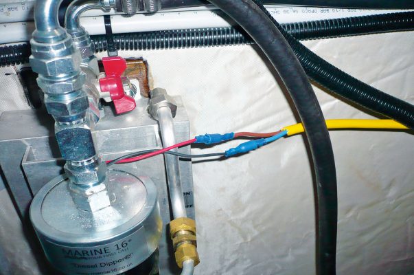 using crimp terminals to keep everything uniform during Diesel Dipper installation