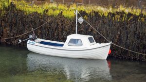 A white Orkney Longliner boat