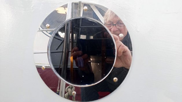 A boat porthole