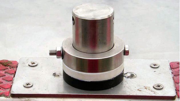 A Delrin spacer ring for a rudder on a boat