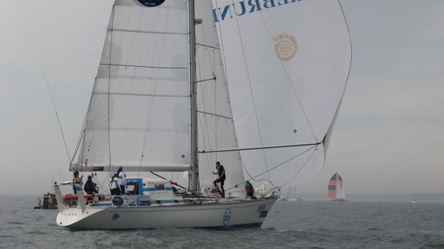 Triana is being sailed by a mostly French crew including Sébastien Audigane, who has sailed six roundings of Cape Horn and is a double holder of the Jules Verne Trophy. Credit: Tim Bishop/Ocean Globe Race