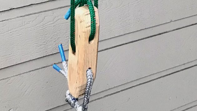 Part of the deadeye tackle arrangement for tensioning. Credit: Jay Renton