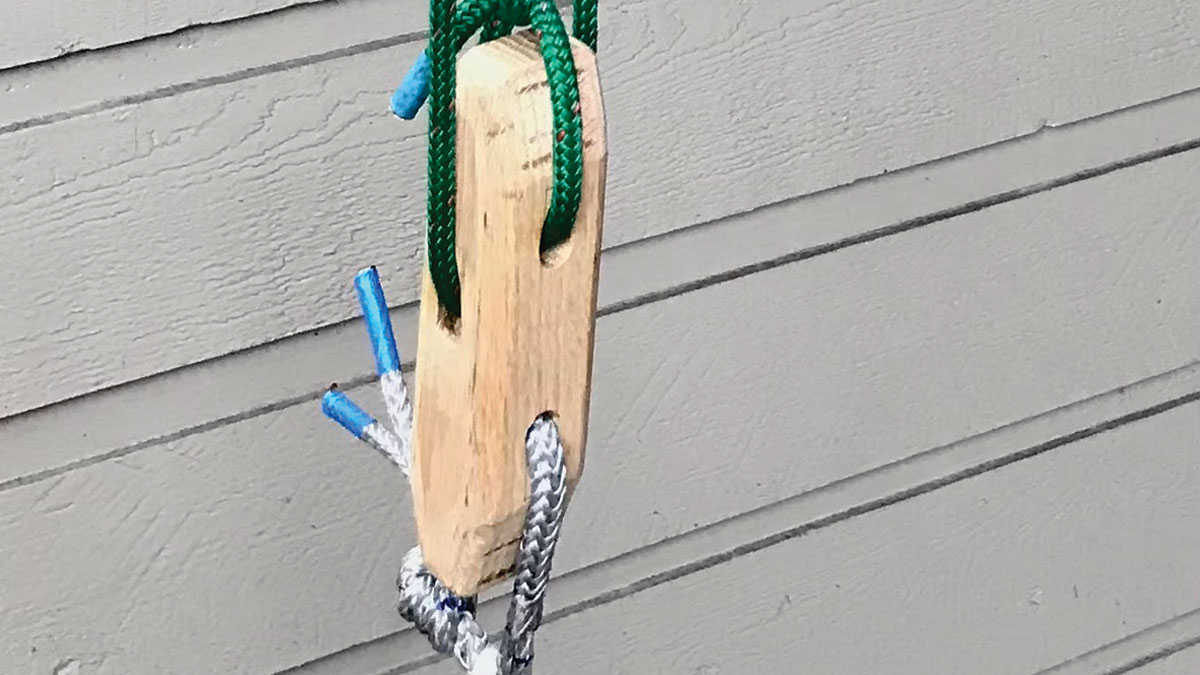 Part of the deadeye tackle arrangement for tensioning. Credit: Jay Renton