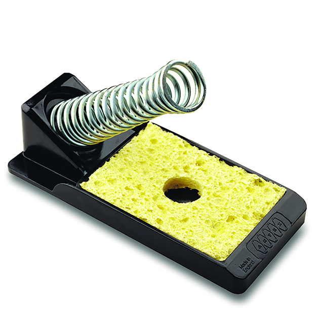 A stand with a sponge fro a soldering iron