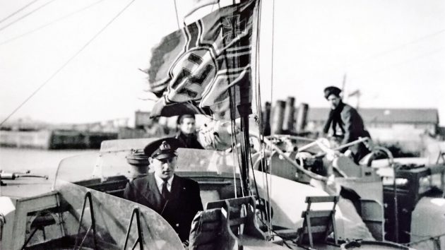 An office in a gunboat during the second world war