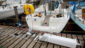 Equipment needed for tiller to wheel conversion on a boat