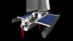 A drawing of the Astus 26.5 trimaran