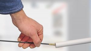Inserting a draw rod while sorting out boat wiring