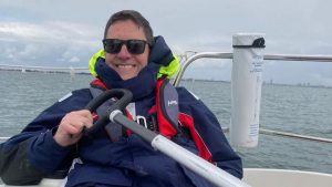 Paraplegic sailor Talan Skeels-Piggins sailing a boat