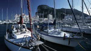 Boats moored in Gibraltar