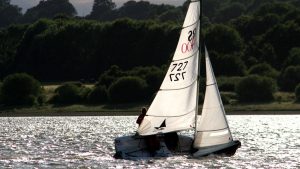 Dinghy sailing at Weir Wood Reservoir Sussex