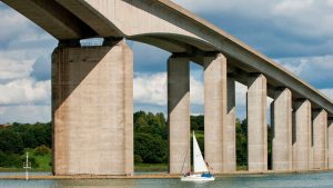 The imposing Orwell Bridge, just south of Ipswich. Credit: Gregory Wrona/ Alamy
