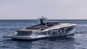 A motorboat buut by SAY carbon yachts