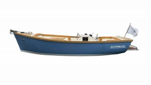 A drawing of a Salcombe 600 launch