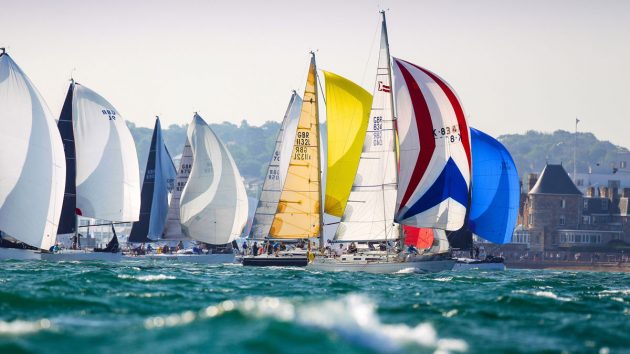 Round the Island Race - Fleet at the Start in Cowes. Credit: Paul Wyeth