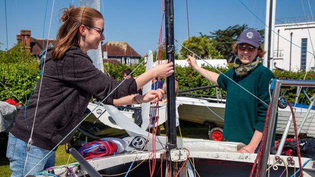 volunteers at dinghy boat park