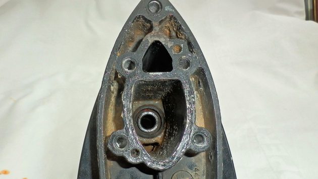 A seal removed from an outboard motor gearbox