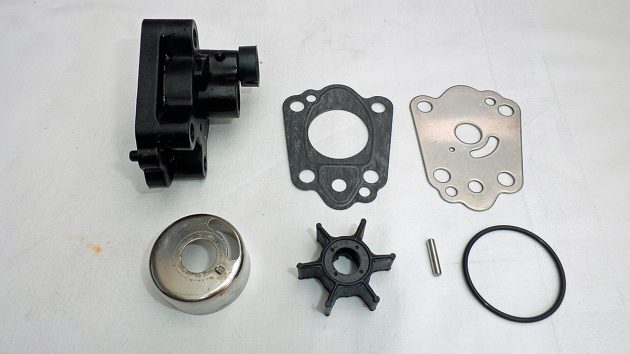 The components of the water pump before assembly. Credit: David Parker