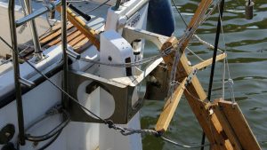 A Hebridean wind vane on a back of a boat