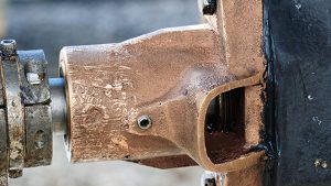 A cutless bearing on a boat