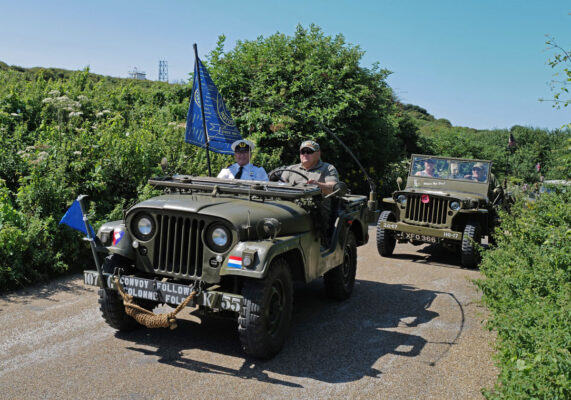 The NCI flag travelling in vintage miltary style at Newhaven