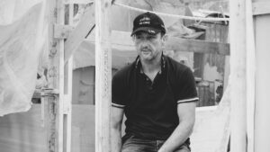 Jakub Ziemkiewicz during the build of his Globe 5.80 yacht