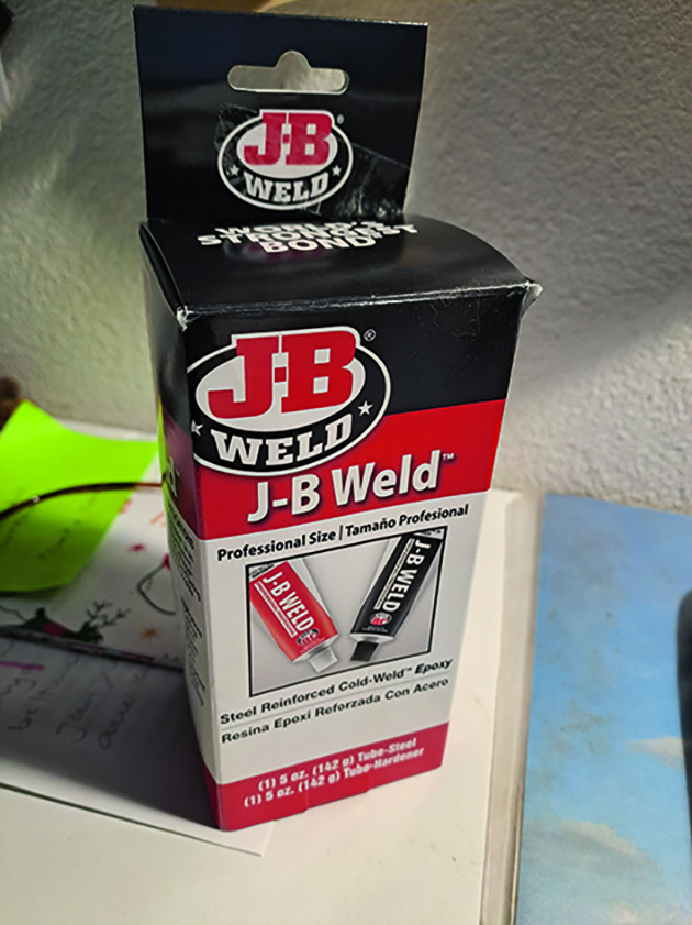 J-B Weld steel reinforced epoxy glue