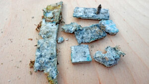 A disintegrating keel band from a boat