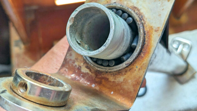 Rust and corrosion on a wind vane system