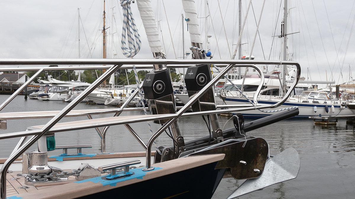 A roller furling system on a boat
