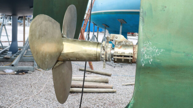 Boat propeller on a boat
