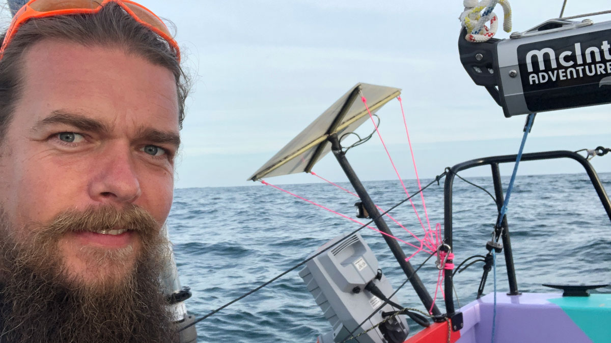 Christian Sauer on a boat